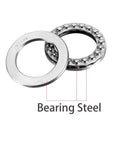 Front and side views of 2 thrust ball bearings, 40x60x13 mm, bearing steel.