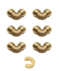 Six Pack Push Fit One Half Inch Elbow Fittings For Pex Copper CPVC With Disconnect Clip Lead Free DZR Brass 200 PSI 200 Degree F Maximum