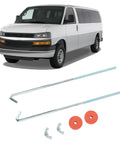 Battery Hold Down Kit With J Hook, Chrome Plated Aluminum Alloy And Steel, 10 Inch J Hook Set With Washers And Nuts, Universal Fit For Cars, Race Cars, Motorhomes And Yachts, Heavy Duty Marine Grade Hardware on van image