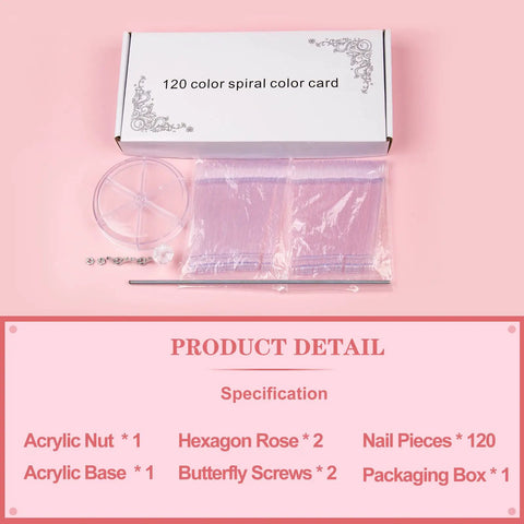 Kickass 120 Count Spiral Gel Polish Swatch Display Rack With Crisp Clear Acrylic Slides And Easy Snap Mounts For Salon Stylists Who Crave A Clean Flat Lay Color Card Spread That Saves Precious Counter Space