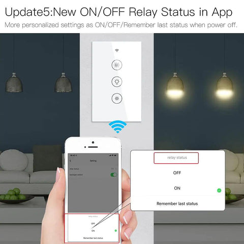 Smart WiFi Dimmer Switch With RF Remote Control Tuya Smart Life App Compatible 2 Way And 3 Way Multi Control panel and phone app