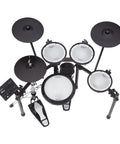 Electronic V Drums Kit With Floating Hi Hat And Large Cymbal Pads For Realistic Drumming, Bluetooth Audio And MIDI, top view