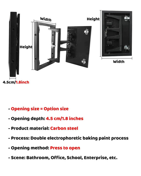 Slick Magnetic Inspection Hatch With Seamless Steel Frame For Drywall Shower Access Smooth Hidden Cover Plug And Play Install 14 X 14 Inch, side view showing carbon steel frame.