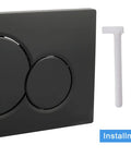 Jet Black Gloss Dual Flush Actuator Plate For Concealed Cisterns, Wall Mount Push Button with installation levers