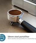 58mm steel portafilter for Top Shelf Semi Automatic Espresso Machine With Integrated Grinder And Dual Wall Baskets.