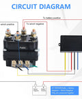 Circuit diagram showing connection of 250A 12V Winch Solenoid Relay With Wireless Remote Kit for ATV UTV Truck and Jeep Winches.