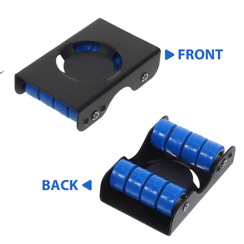 Heavy Duty Furniture Rollers With Wheels For Easy Moving Of Washing Machine Refrigerator Tank And Heavy Appliances Super Strong Plastic Iron Setup showing front and back views.