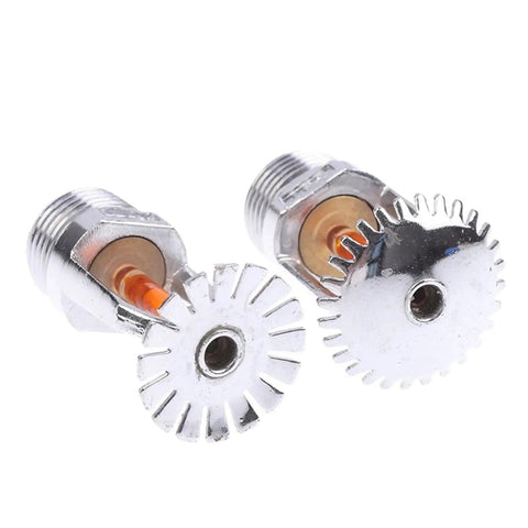 57 Degree Quick Response Fire Sprinkler Head Side Hidden Low Profile Design Ideal For Narrow Ceilings Dead Simple Plug And Play Mount Built Like A Tank Top Shelf Safety Gear with chrome finish.