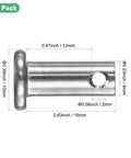 20 Pack Single Hole Clevis Pins M6 x 16mm 304 Stainless Steel Flat Head for Mechanical Linkage Fixed Parts Ship Rigging Link Hinge Pins Reusable Quick Connect Hardware, 16mm pin