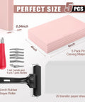 All In One Linocut Printmaking Kit With 5 Soft 4x6 Blocks Carving Knife Brayer And 20 Transfer Papers For Beginners And Artists