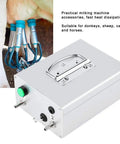 12V Milking Vacuum Pump For Livestock with aluminum alloy shell and 48W DC power beside a cow being milked.