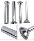 Set Of 4 Stainless Steel Sausage Stuffer Tubes With 15mm 19mm 22mm 28mm Nozzles For Manual Or Electric Meat Grinders Filling Funnels Durable