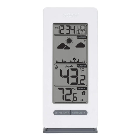 All In One Battery Operated Monochrome Digital Forecast Station With Wireless Display Time And Date Moon Phase Indoor And Outdoor Temperature Barometric Pressure Trend Arrows And Dynamic Weather Animations