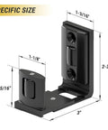 Sliding Barn Door Bottom Floor Guide With Adjustable Roller For All Door Sizes Flush Flat Design Stay Roller Black Solid Steel Construction Anti Corrosion Finish Fits Doors Up To Two Inches Thick 2 Pack, detailed size dimensions shown