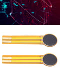 Two FLEXMAN thin-film pressure sensors with circular black pads on orange flexible substrate, 20g–3kg range.