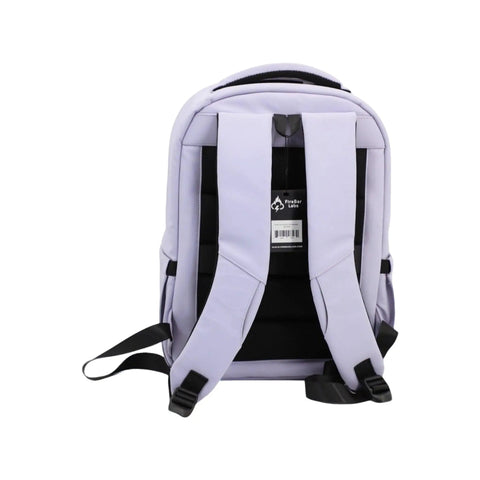 Smell Proof Executive Tech Adventure Backpack Hits Different With A Secret Combo Lock And Usb C Pass Through Port For Your Fifteen Inch Laptop In Clean Titanium Black Finish, showing the back view with ergonomic straps.