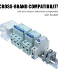Six Piece Aluminum DIN Rails Set For Pro Grade Hardware Mounting, 4 Inch Long, 35mm Wide, 7.5mm High, Top Hat Slotted DIN Rails With RoHS