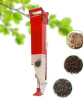 Easy To Use Adjustable Fertilizer Spreader Tool For Gardens And Lawns, Portable Single Barrel Fertilizer Applicator, Durable Plastic Garden Fertilizer Dispenser For Vegetables, Backyard No Spill Fertilizing Helper shown with fertilizer pellets.