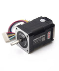Beefy Integrated Closed Loop Stepper Motor With Pulse Direction Control Interface Built In Encoder Motion Controller And Driver For CNC And 3D Printers 0.43Nm Torque 1.7A 24 To 48VDC Plug And Play Ready, front view showing shaft and wiring.