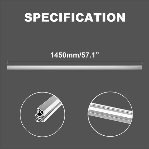 Two Piece Extending Linear Rails for Slab Flattening Mill 1450mm High Strength Anodized Aluminum Alloy Linear Slide Guide dimensions