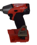 M18 Brushless Impact Wrench With 3/8 Inch Friction Ring Drive And Four Mode Control For Effortless Socket Swaps and a detailed view of grip and drive.