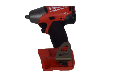 M18 Brushless Impact Wrench With 3/8 Inch Friction Ring Drive And Four Mode Control For Effortless Socket Swaps and a detailed view of grip and drive.
