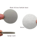 Grab These 40Pcs Flocking Sanding Sponge Discs With Hook And Loop Backing for detailed view of Black Silicon Carbide and Velcro material.