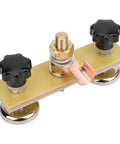 Heavy Duty Magnetic Ground Wire Clamp For Welding With Insulated Holder To Keep Workshop Repair And Metal Fabrication Projects Connected And Squeaky Clean, featuring a brass connection and black knobs.