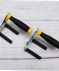Rock Solid Two Piece Gypsum Board Lifter And Ceramic Tile Glass Carrier Pair with adjustable angle handles on white background.
