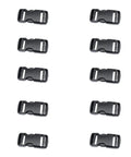 Heavy Duty Quick Side Release Buckle For Backpack Straps Built Tough Adjustable Plastic Clip Fasteners Durable Snap Buckle Clasp Fits 15mm 20mm 25mm 32mm 38mm 51mm Webbing Black shown in a set of ten