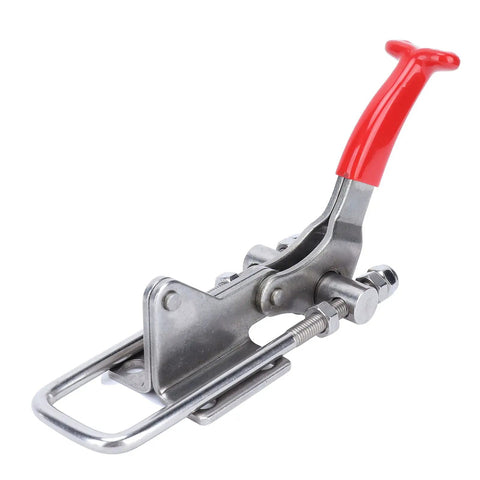Heavy Duty Stainless Steel Toggle Latch Clamp With Adjustable Design And A劲 Solid 496lb Holding Force Makes It Perfect For Secure Storage, Heavy Equipment, Or DIY Projects That Need A Reliable Locking Mechanism. stainless steel latch clamp with red handle
