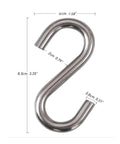 Heavy Duty S Hooks 4 Pack For Hammock Stands, Swings, Plant Hangers, Built Tough Industrial Grade Galvanized Steel, 3.3 Inch Long