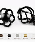 Black Curtain Rods Extendable From 32 To 144 Inches Heavy Duty 1 Inch Drapery Rod With Twisted Cage Ends in black finish
