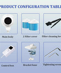 Game Changing Nail Dust Extractor With Bright Dimmable Led Lamp And Tunable Suction Power showing components and filters.