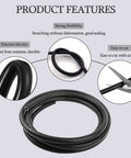 Pro Grade Silicone Vacuum Hose 10 Ft Long One Eighth Inch ID 3mm Black Tubing For Engine Bay Air And Water Lines 130 PSI Burst Pressure High Temp visible coiled with scissors cutting demonstration