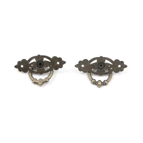 6 Pack Antique Bronze Vintage Cabinet Pulls 2.5 Inch Ring Drawer Handles With Screws Classic Dresser Knobs