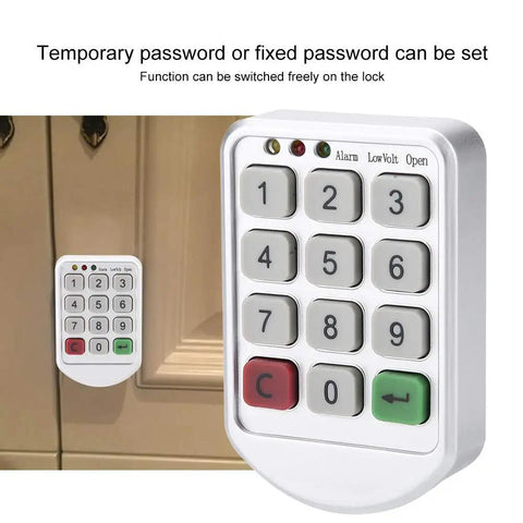 Code Lock Keypad Cabinet Lock With ABS Plastic Panel on locker, supports temporary or fixed passwords, easy install, long battery life