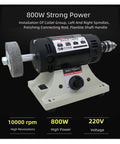 Kickin Power 800W Bench Grinder And Polishing Machine For Woodworking And Jade Carving With Quick Adjust Professional Grade Motor and Flexible Shaft Handle.