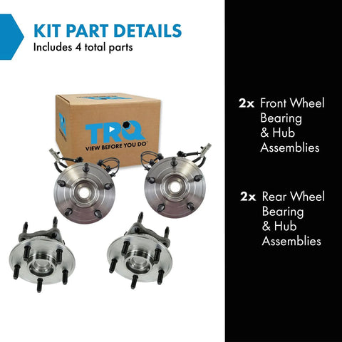 Front And Rear Wheel Bearing And Hub Assembly Set Four Piece Direct Fit For 2005 2010 Jeep Grand Cherokee And 2006 2010 Commander