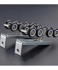 Heavy Duty Sliding Closet Door Roller Kit For Wooden Wardrobes, 2 stainless steel nylon wheel casters, 22mm wheels on plate