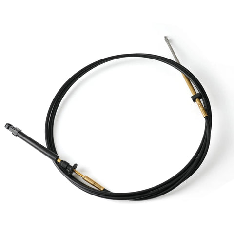 12 Ft Throttle And Shift Remote Control Cable For Outboard Motors Fits Johnson Evinrude OMC BRP E Tec Ficht Engines, coiled view.