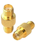 Two SMA Female To Female Barrel Adapter For FPV Antennas And Wireless LAN Dual Pack Coaxial Cable Coupler Connector Brass Center Pin