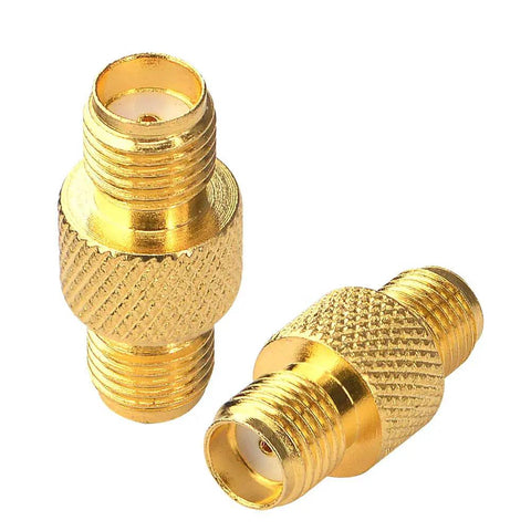 Two SMA Female To Female Barrel Adapter For FPV Antennas And Wireless LAN Dual Pack Coaxial Cable Coupler Connector Brass Center Pin