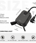 2 In 1 Outdoor Smart Dimmer Plug With Dual Outlets For Outdoor String Lights, 600W Total, 300W Per Outlet, IP64 Weatherproof