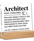 Dope Architect Gift For Designers And Engineers Architect Definition Clear Desk Sign On Acrylic With Wooden Stand