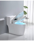 Next Level Smart Toilet Cover Featuring Heated Bidet Spray And Auto Open Close Lid Wireless Remote bathroom essential with open lid.