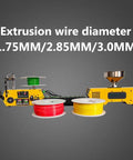 No Sweat 3D Printer Filament Extruder And Recycler With Smooth Auto Coil Winding and Precise Temperature Control, showing color spools.