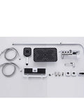RIBEUJIZS Digital Shower System components including overhead shower, handheld shower, hoses, and wall mount accessories.