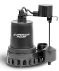1/2 HP Thermoplastic Submersible Sump Pump With Vertical Float Switch, Moves Up To 3,300 GPH, Lifts Water 25 Feet, 1-1/2-Inch NPT Discharge, Durable Basement Drainage Pump With Auto On/Off