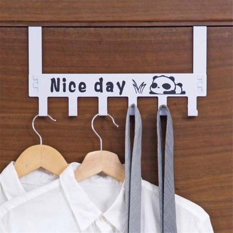 Heavy Duty 6 Hook Wall Mounted Metal Coat Rack Cabinet Door Hanger System For Hallway Bathroom And Kitchen Versatile Towel Organizer With No Sweat Quick Install with wood hangers and ties.